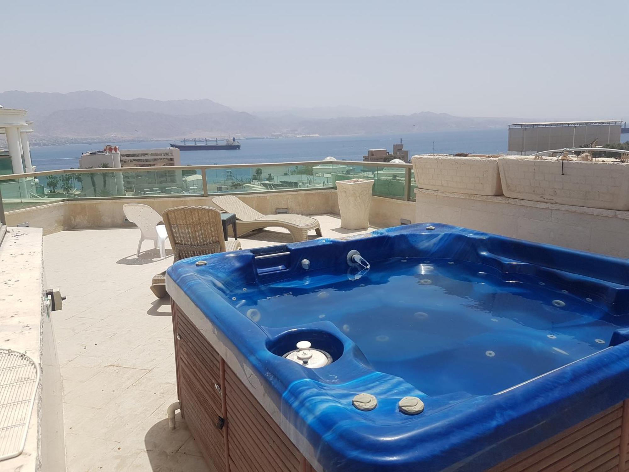 Palmore Top Luxury Penthause With Juccuzi First Line Of The Seaside Lägenhet Eilat Exteriör bild